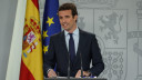 El presidente del Partido Popular, Pablo Casado, a...