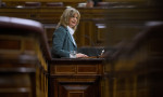 La portavoz de Sanidad del GPP en el Congreso, Elvira Velasco, durante el Pleno