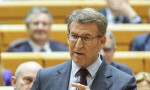 El presidente del Partido Popular, Alberto Núñez Feijóo, en la sesión de control al Gobierno