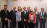 Los senadores por Canarias Jorge Alberto Rodríguez, Antonio Alarcó, Mariano Hernández, Mª Auxiliadora Pérez, Hipólito Suárez, Claudio Gutiérrez,  Joel Delgado y Mª Isabel García Luis