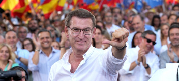 Alberto Núñez Feijóo durante el mitin celebrado en Madrid. Alberto Núñez Feijóo durante el mitin celebrado en Madrid.