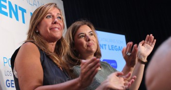 Alicia Sánchez Camacho y Soraya Sáenz de Santamaría durante la clausura de la Conferencia Política del PPC