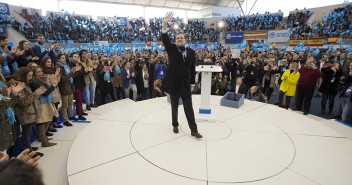 Mariano Rajoy en el acto central de campaña en Madrid