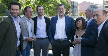 Mariano Rajoy con Borja Sémper, Alfonso Alonso y Javier Maroto en Durango