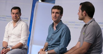 Pablo Casado durante su intervención en el campus de verano de NNGG Madrid