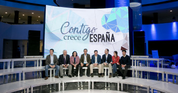 Nuestros vicesecretarios junto a Juanma Moreno visitan el recinto de la Convención Nacional de Sevilla 2018