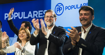 Mariano Rajoy, Isabel Bonig, Luis Barcala y José Ciscar en Alicante.