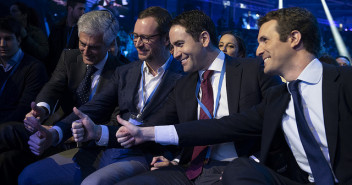 Pablo Casado, Teodoro García, Javier Maroto y Adolfo Suárez en la Convención Nacional