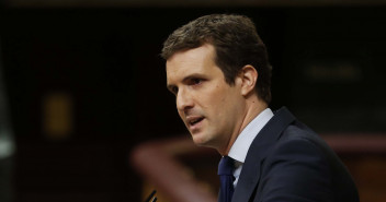 Pablo Casado durante su intervención, en la sesión de Control al Gobierno