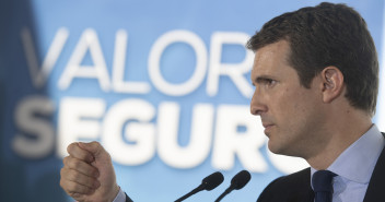 Pablo Casado en la presentación del programa electoral en Barcelona