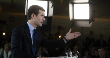 Pablo Casado en la presentación del programa electoral en Barcelona