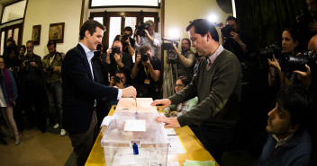 Pablo Casado ejerciendo su derecho al voto
