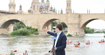 Pablo Casado en la presentación del programa electoral europeo en Zaragoza