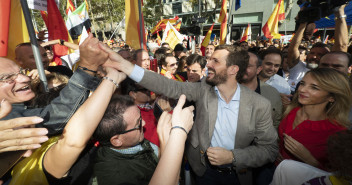 Pablo Casado, en la manifestación de Sociedad Civil Catalana