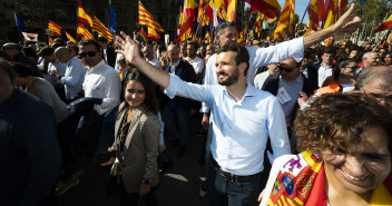Pablo Casado, en la manifestación de Sociedad Civil Catalana