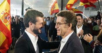 Pablo Casado y Alberto Núñez Feijóo, en Lalín