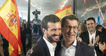 Pablo Casado y Alberto Núñez Feijóo, en Lalín