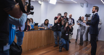 Pablo Casado en rueda de prensa en el Congreso de los Diputados tras la ronda de contactos del Rey