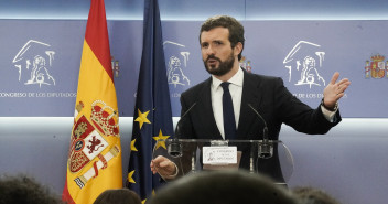 Rueda de prensa de Pablo Casado tras la reunión con Pedro Sánchez