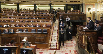 Pablo Casado, durante su intervención en el debate de investidura