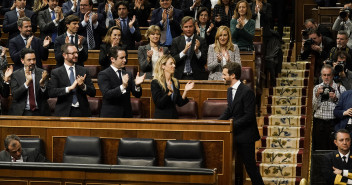 Pablo Casado, durante su intervención en el debate de investidura