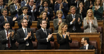 Pablo Casado, durante su intervención en el debate de investidura