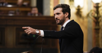 Pablo Casado, durante su intervención en el debate de investidura