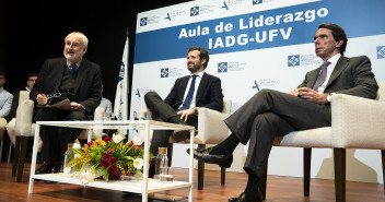 Coloquio entre Pablo Casado y José María Aznar en la UFV.