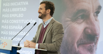 Pablo Casado, durante la presentación de la candidatura de Carlos Iturgaiz a lehendakari por la coalición PP+Cs
