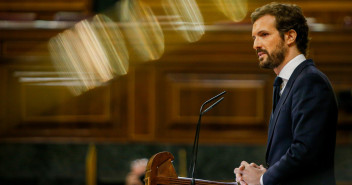 Pablo Casado, durante su intervención en el Pleno