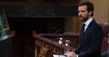 Pablo Casado, durante su intervención en el Pleno