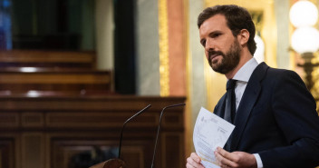 Pablo Casado, durante su intervención en el Pleno