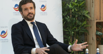 Pablo Casado en un acto de la Fundación Concordia y Libertad