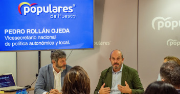 El vicesecretario de Coordinación Autonómica y Local, Pedro Rollán, en Huesca