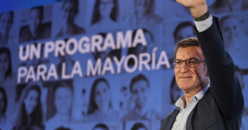 Alberto Núñez Feijóo en el acto de presentación del programa marco para las elecciones del 28M