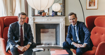 Alberto Núñez Feijóo se reúne con el primer ministro sueco, Ulf Kristerssong