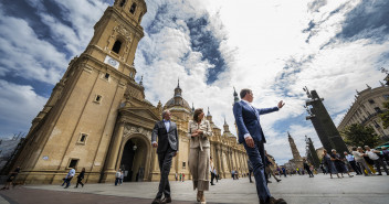 Alberto Núñez Feijóo visita Zaragoza junto a Natalia Chueca y Jorge Azcón