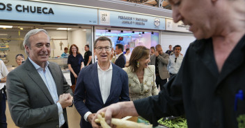 Alberto Núñez Feijóo visita Zaragoza junto a Natalia Chueca y Jorge Azcón