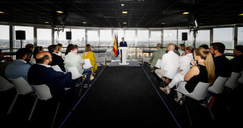 Alberto Núñez Feijóo en un acto en el Faro de Moncloa