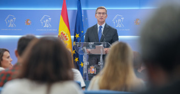 Rueda de prensa de Alberto Núñez Feijóo en el Congreso de los Diputados