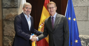 Reunión de Alberto Núñez Feijóo con el presidente del Gobierno de Canarias, Fernando Clavijo.