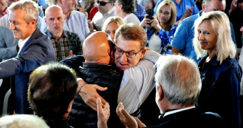 Alberto Núñez Feijóo en un acto en Santiago