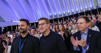 Alberto Núñez Feijóo, Álvaro Queipo y Alfredo Canteli en el XVIII Congreso del PP de Asturias