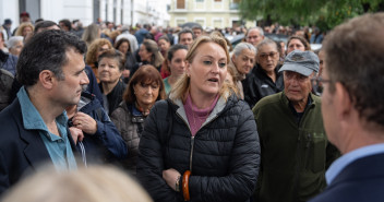 Nuñéz Feijóo en su visita a Barbate. 