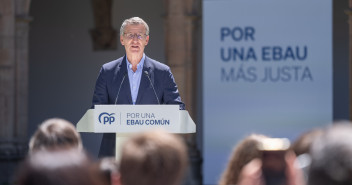 Alberto Núñez Feijóo, durante la presentación del acuerdo para una EBAU común