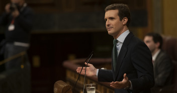 Pablo Casado, durante su intervención en el debate de los PGE2019