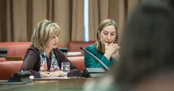 La portavoz de Sanidad del GPP, Elvira Velasco durante su intervención en la Comisión de Sanidad y Consumo