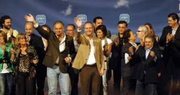 Esteban González Pons y Alberto Fabra en la presentación de la candidatura del PP de Valencia