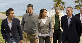 Carlos Floriano, Antonio Basagoitii, María Dolores de Cospedal y Alberto Ruiz-Gallardón a su llegada