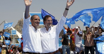 Mariano Rajoy y Francisco Camps en las pasadas Elecciones Europeas (imagen de archivo)